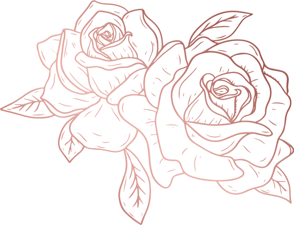 Metallic Monoline Rose Gold Roses